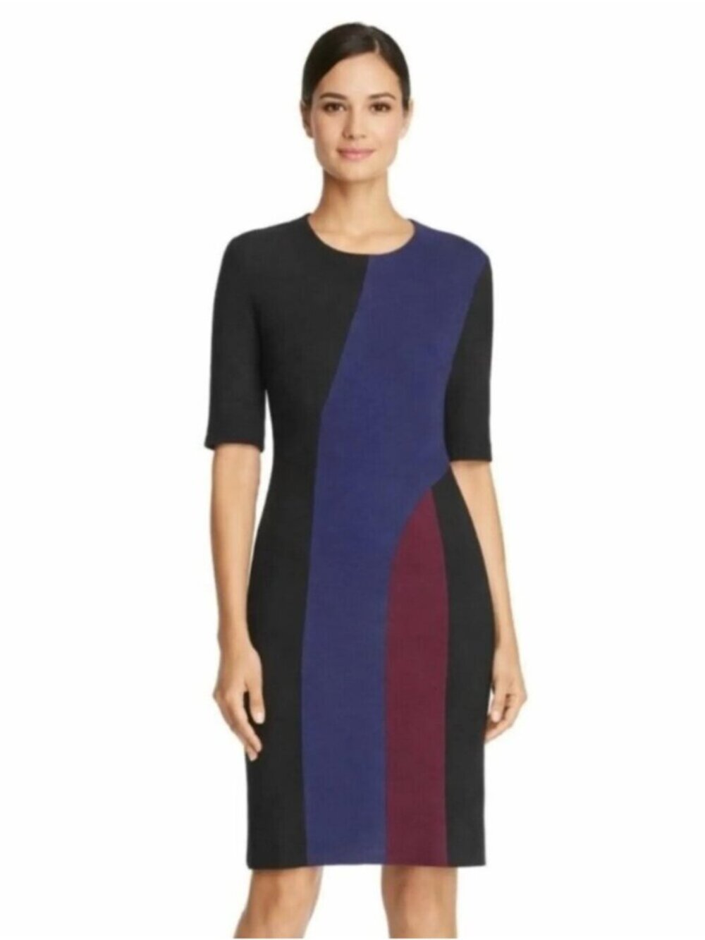 Hugo Boss Colorblock Knee Length Sheath Dress